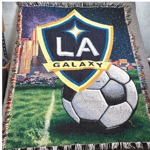 VTG LA Galaxy Woven Tapestry Throw Blanket 46x54 Multicolor MLS Soccer Skyline